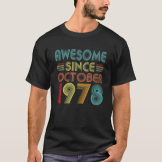 Camiseta Incrível Desde Outubro De 1978 Vintage, 44 Anos