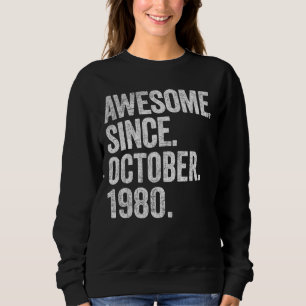 Camiseta Incrível Desde Outubro De 1980 42º Aniversário 42