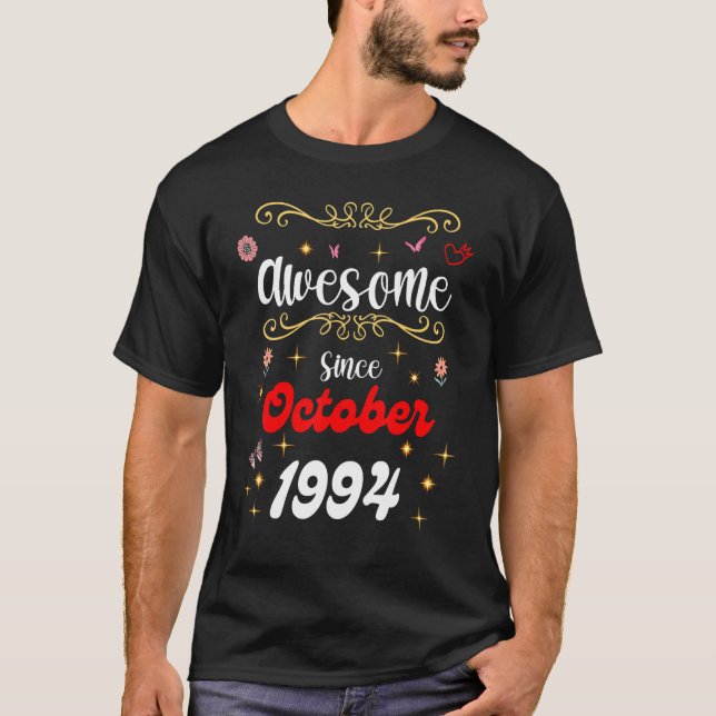 Camiseta Incrível Desde Outubro De 1994 Flores E Bumbuns De (Frente)