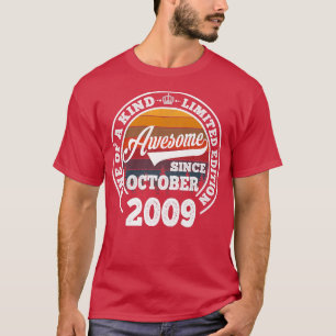 Camiseta Incrível Desde Outubro De 2009 13 Birthday Gift 13