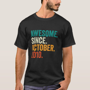 Camiseta Incrível Desde Outubro De 2010 12 Aniversário De 1