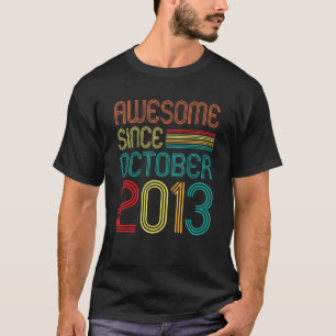 Camiseta Incrível desde outubro de 2013 Retro 9º aniversári