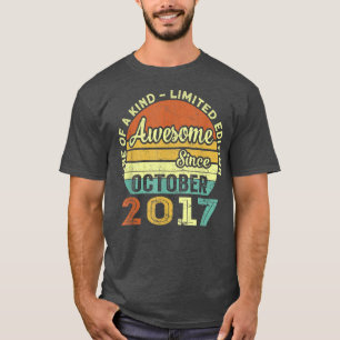 Camiseta Incrível Desde Outubro de 2017 5 Anos de Idade 5º 