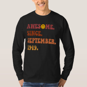 Camiseta Incrível Desde Setembro De 1949 Retro Groovy 73 An