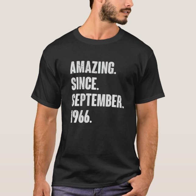 Camiseta Incrível desde setembro de 1966 56 anos 56 anos (Frente)