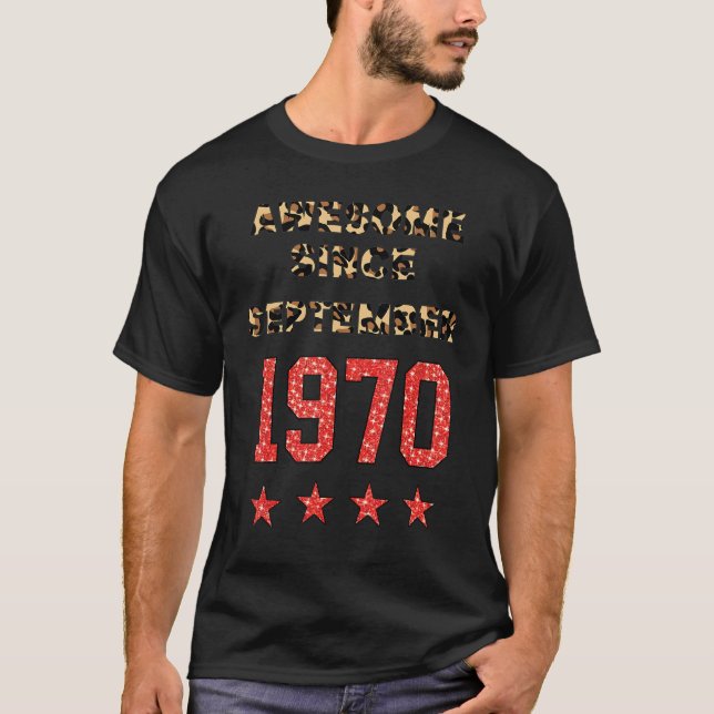 Camiseta Incrível Desde setembro de 1970 Leopard 1970 setem (Frente)