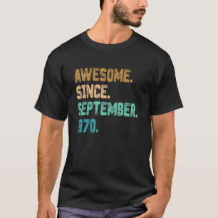 Camiseta Incrível desde setembro de 1970 Vintage 52º Aniver