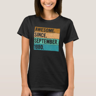 Camiseta Incrível Desde Setembro De 1980 42 Anos De Idade 4