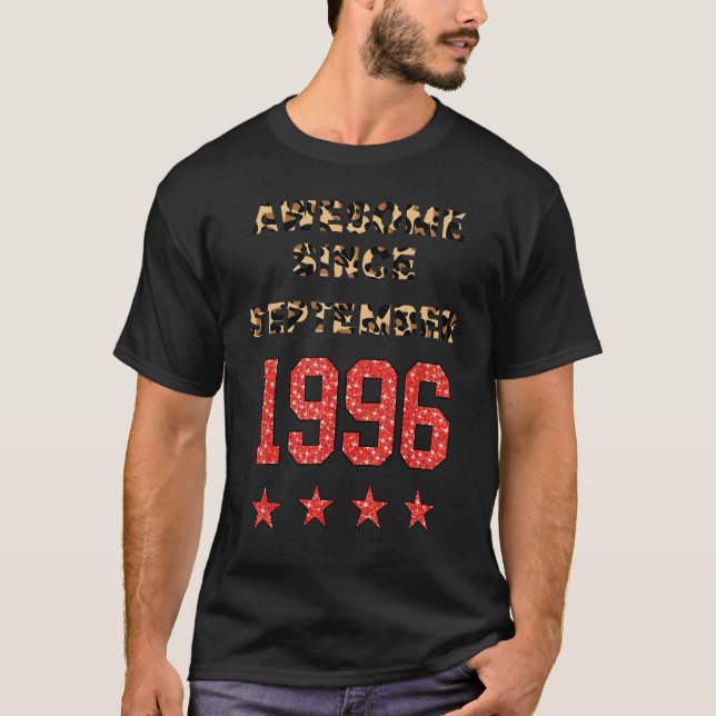 Camiseta Incrível Desde setembro de 1996 Leopard 1996 setem (Frente)