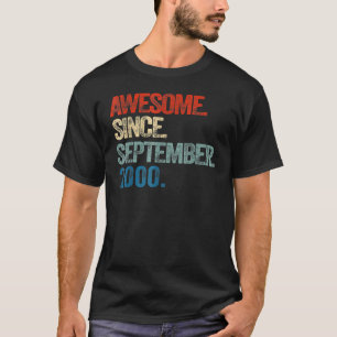 Camiseta Incrível Desde setembro de 2000 22º Aniversário 22
