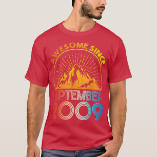Camiseta Incrível Desde Setembro De 2009 Feliz Aniversário