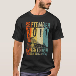 Camiseta Incrível Desde setembro de 2011, 11 Birthday Vinta
