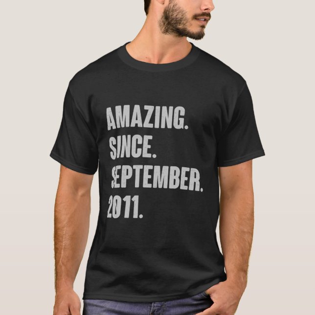 Camiseta Incrível Desde Setembro De 2011 Presente De Aniver (Frente)
