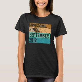 Camiseta Incrível Desde setembro de 2012 10º Aniversário 10