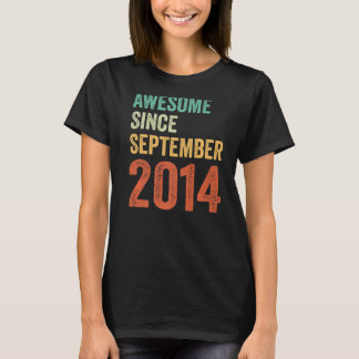 Camiseta Incrível Desde setembro de 2014 Shirt 9th Birthday