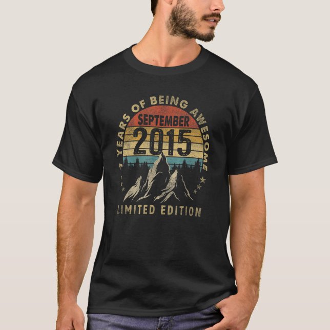 Camiseta Incrível Desde Setembro De 2015, Nascimento De 7 (Frente)