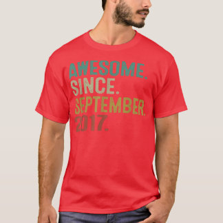 Camiseta Incrível desde setembro de 2017 Vintage 5 Birthday