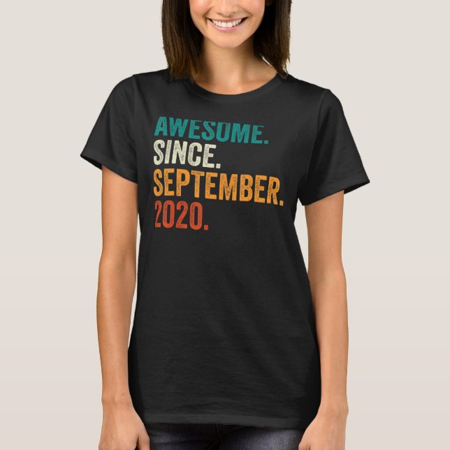 Camiseta Incrível Desde setembro de 2020 segundo aniversári (Frente)