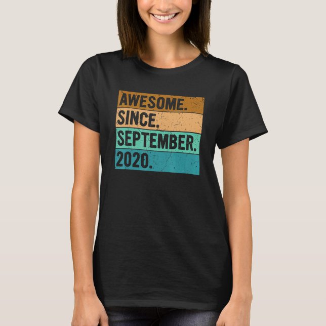 Camiseta Incrível Desde setembro de 2020 segundo aniversári (Frente)