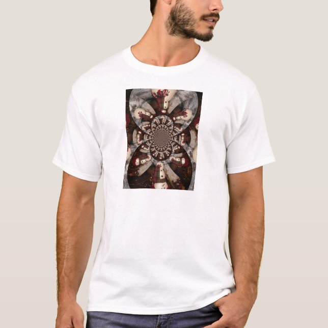 Camiseta Incrível Design de Padrão de Caleidoscópio Snowman (Frente)
