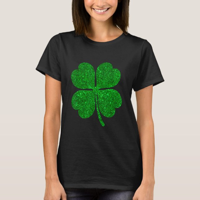 Camiseta Incrível Dia de São Patrício Giltter Shamrock Irla (Frente)