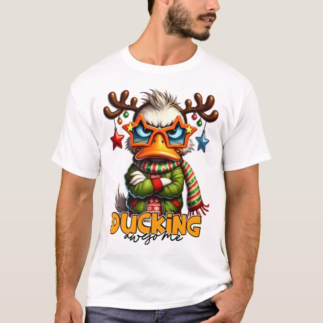 Camiseta Incrível Duque - Natal Sarcástico e Grumpy Duck (Frente)
