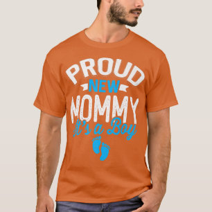 Camiseta Incrível e Legal Mamãe Nova É Um Menino Gênero Rev