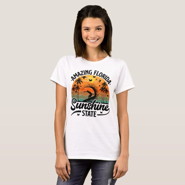 Camiseta Incrível estado de sol na Flórida (Frente Completa)