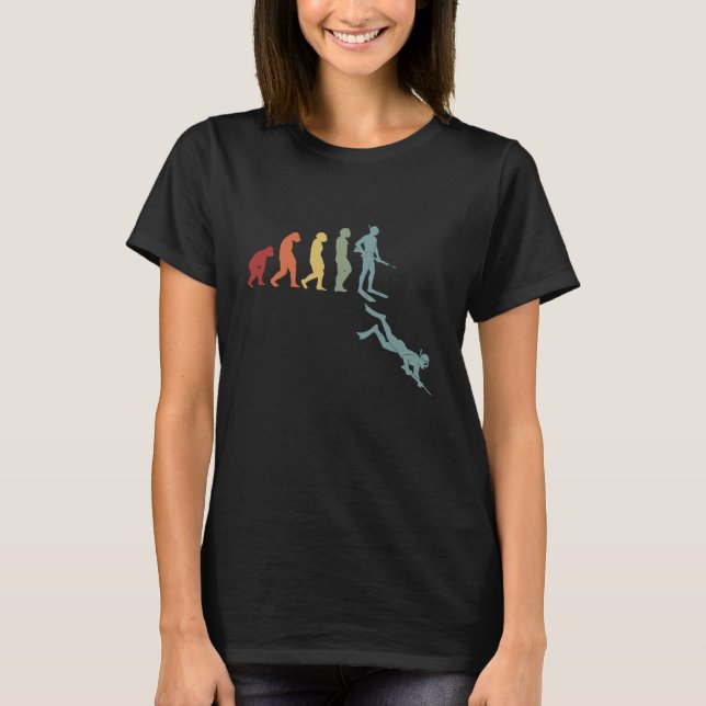 Camiseta Incrível Evolution Spearfisher arpões mergulho (Frente)