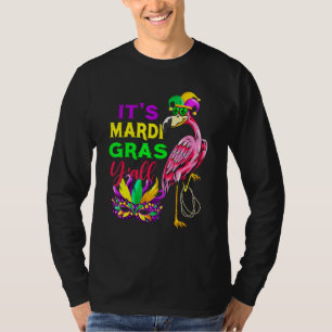 Camiseta Incrível Festa de Carnaval Flamingo Mardi Gras Fun