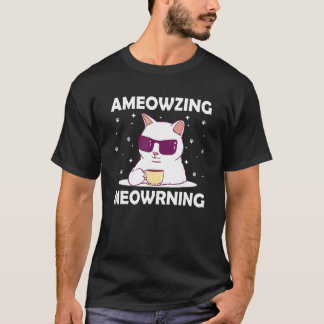 Camiseta Incrível Gatinha Manhã Mãe de Gato Pai de Gato Bon