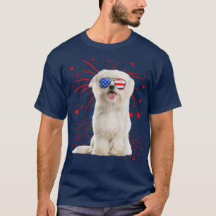 Camiseta Incrível Maltês Cão Americano Bandeira 4 De Julho
