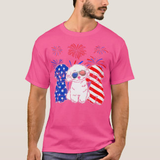 Camiseta Incrível Maltês Cão Americano Bandeira 4 De Julho
