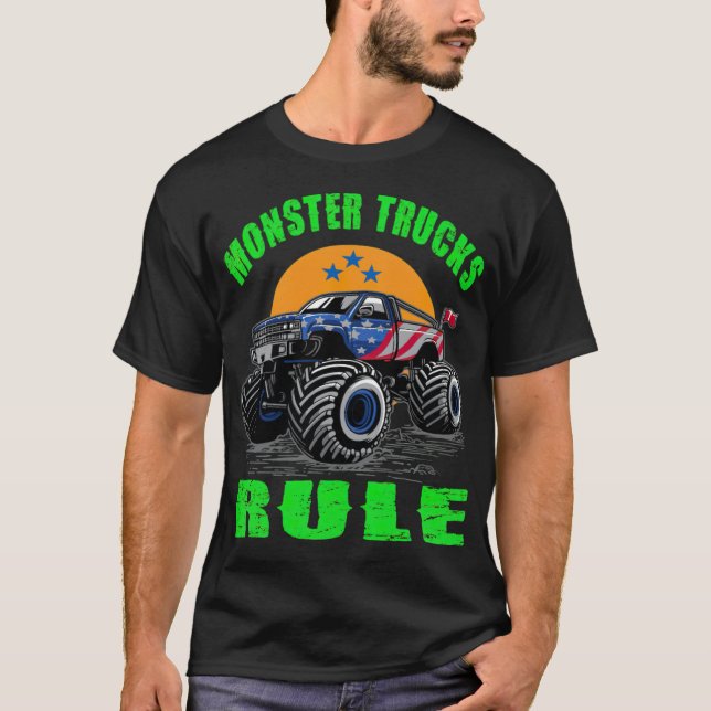 Camiseta Incrível Monster Caminhões governam roupas engraça (Frente)