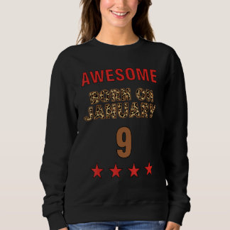Camiseta Incrível nascido em 9 de janeiro 9 Impressão Leopa