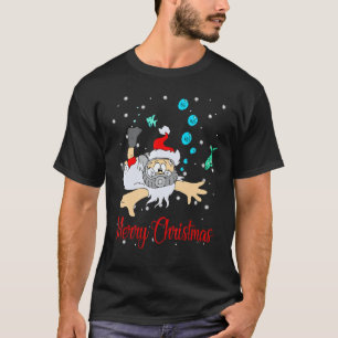 Camiseta Incrível Natal Feliz Natal Legal Papai Noel Scuba