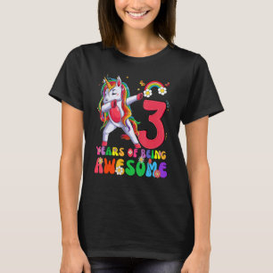 Camiseta Incrível Princesa Unicorn Aniversário de 3 Anos
