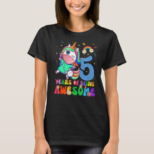 Camiseta Incrível Princesa Unicorn Aniversário de 5 Anos