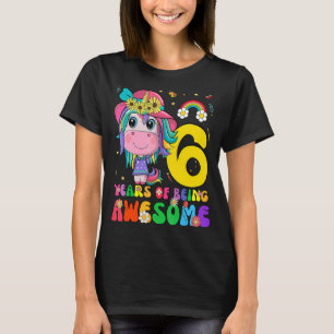 Camiseta Incrível Princesa Unicorn Aniversário de 6 Anos