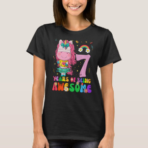 Camiseta Incrível Princesa Unicorn Aniversário de 7 Anos
