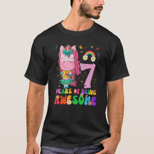 Camiseta Incrível Princesa Unicorn Aniversário de 7 Anos