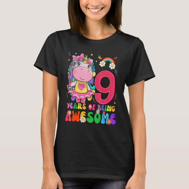 Camiseta Incrível Princesa Unicorn Aniversário de 8 Anos (Frente)