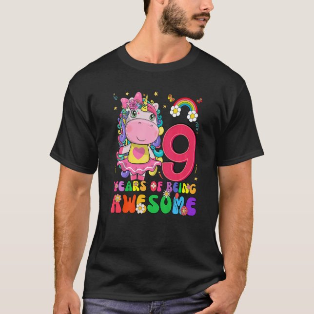 Camiseta Incrível Princesa Unicorn Aniversário de 8 Anos (Frente)