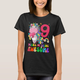 Camiseta Incrível Princesa Unicorn Aniversário de 9 Anos
