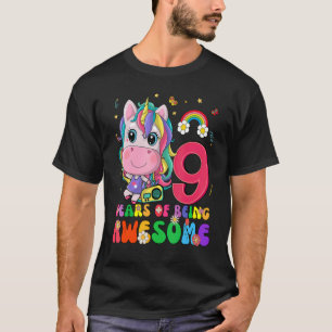 Camiseta Incrível Princesa Unicorn Aniversário de 9 Anos