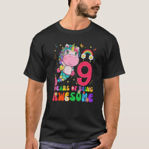 Camiseta Incrível Princesa Unicorn Aniversário de 9 Anos