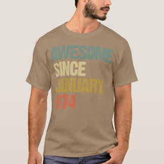 Camiseta Incrível Retro Groovy Desde Janeiro de 1974 amigo