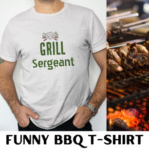 Camiseta Incrível Sargento Funny Churrasco Homens Novidade
