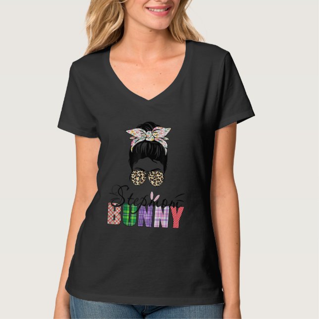 Camiseta Incrível Stepman Bunny Messny Bun Leopard Feliz Le (Frente)