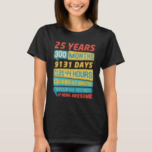 Camiseta Incrível Vintage 25 Birthday, 25 anos